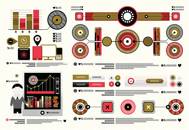 interesting collection of items for infographic vector art illustration