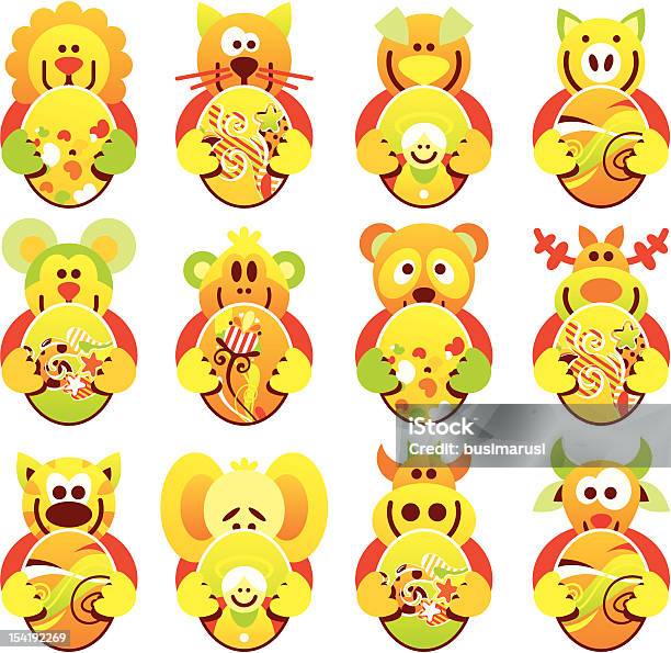 Festive Easter Animals Stock Illustration - Download Image Now - Angel, Animal, Caricature