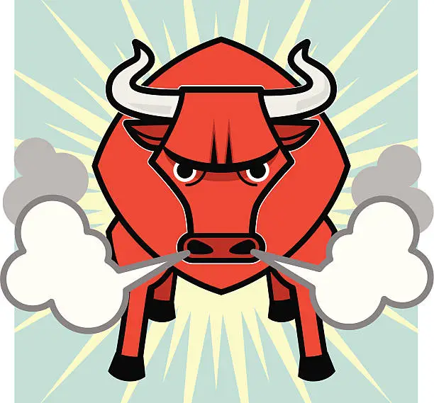 Vector illustration of Big Red Bull