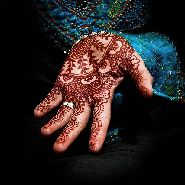 Photo of Henna, mehendi on a bride's hand - fun square