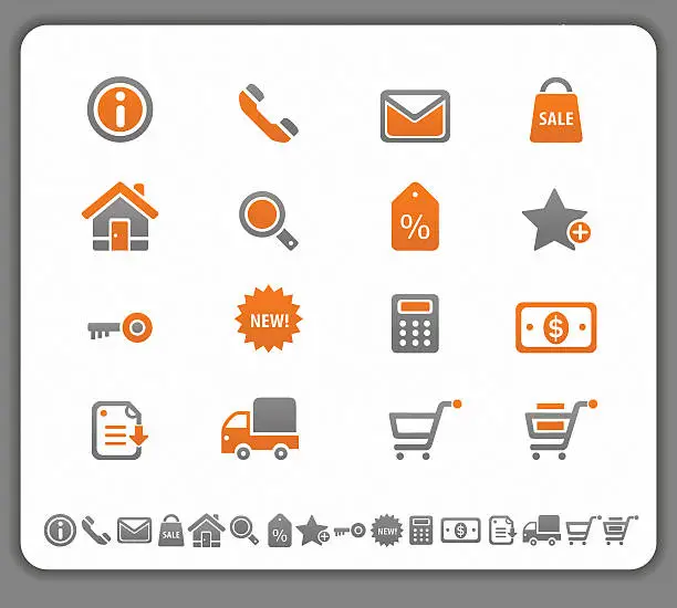 Vector illustration of Shopping and commercial icons