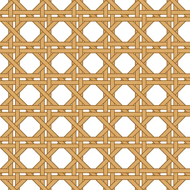 Vector illustration of seamless wicker woven texture background