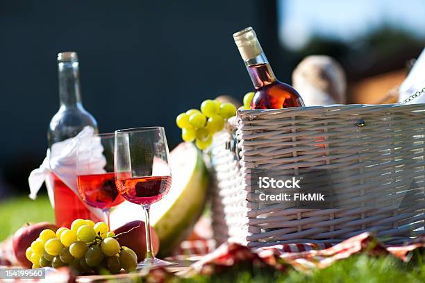 Picnic Time Stock Photo - Download Image Now - Basket, Blanket, Drink