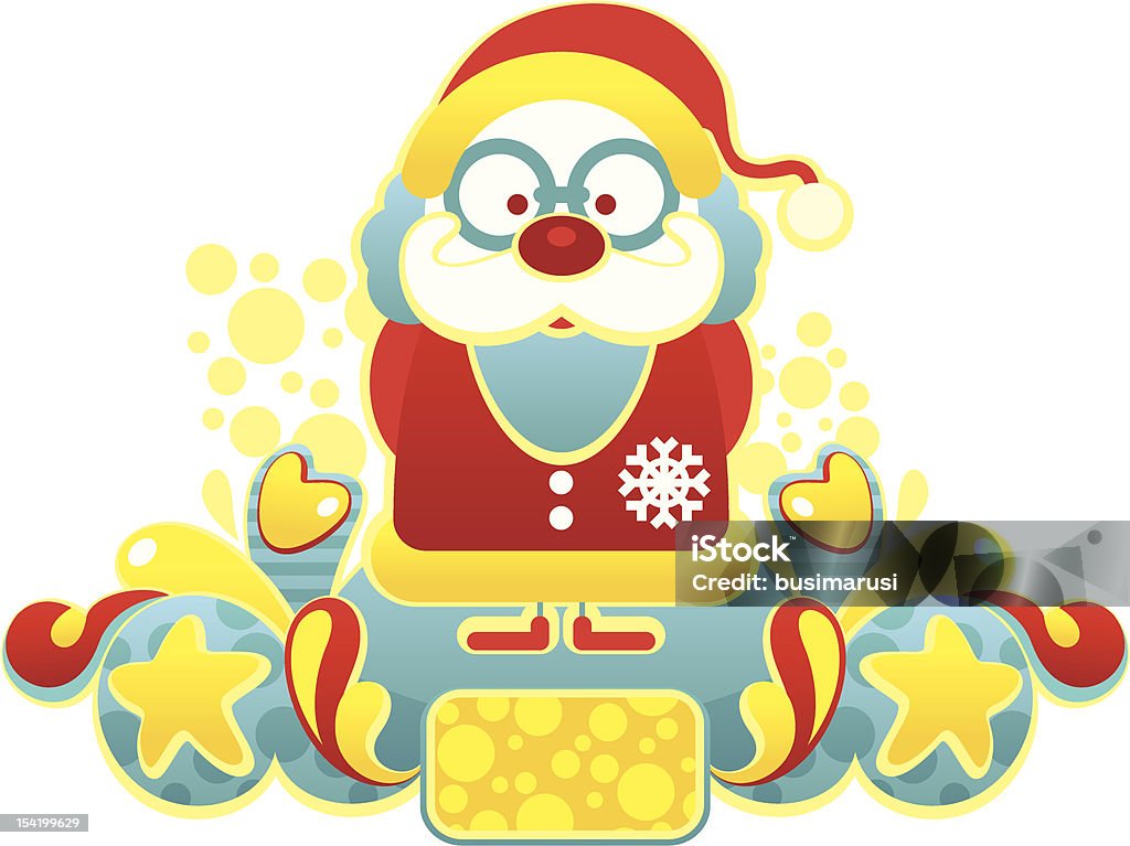 Composizione di Natale con Babbo Natale - arte vettoriale royalty-free di 2011