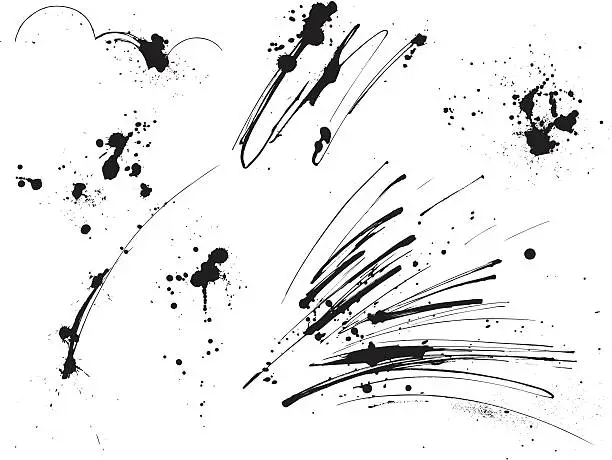 Vector illustration of Paint Splatters: Elements I
