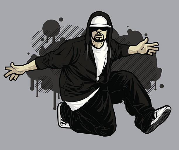 istock Male Hip-Hop Apparel Model: Zipped Hoodie Dancer 154200129