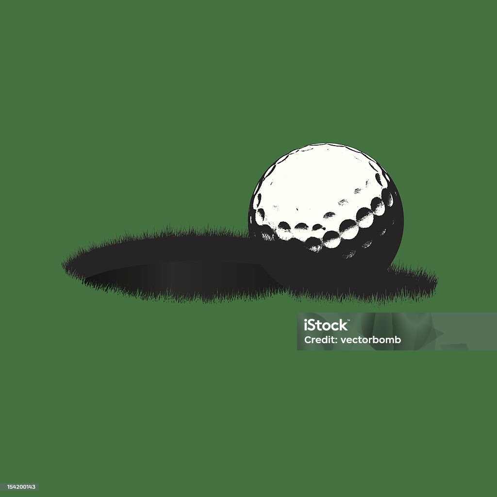 Мяч для гольфа поблизости отверстия - Векторная графика Мяч для гольфа роялти-фри