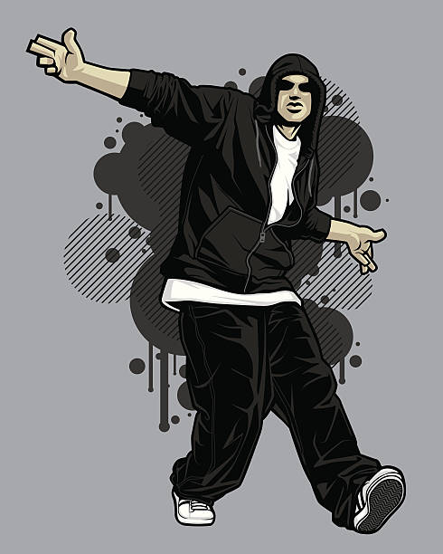 istock Male Hip-Hop Apparel Model: Zipped Hoodie Dancer 154200200