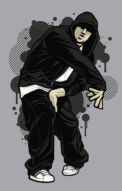 istock Male Hip-Hop Apparel Model: Zipped Hoodie Dancer 154200203
