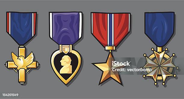 Set Of War Медали — стоковая векторная графика и другие изображения на тему Военное дело - Военное дело, Медаль, Орёл