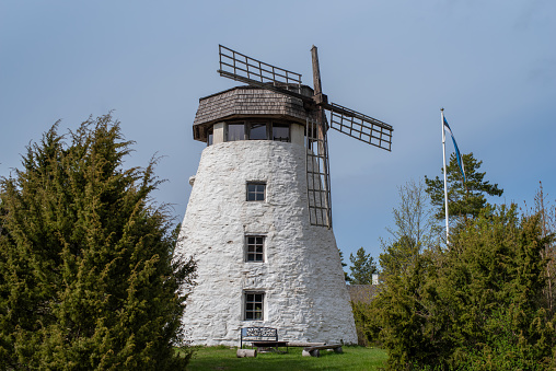 A Dutch type windmill built in the middle of the 19th century. Kassari, Hiiumaa island, Estonia