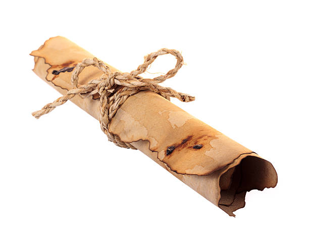 istock Brown vintage paper roll isolated 154204653