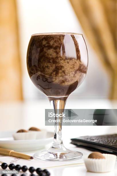 The Glass Of Chocolate Cocktail Stock Photo - Download Image Now - Bead, Brown, Cafe