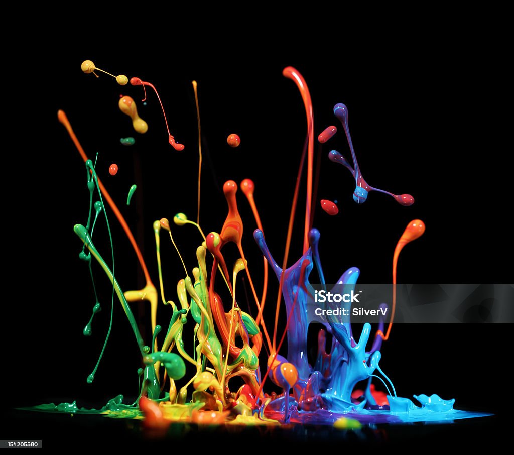 Paint splashing Colorful paint splashing Abstract Stock Photo