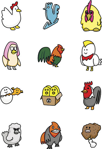 Chicken Mascots vector art illustration