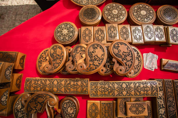istock Carved wooden products 1542083085