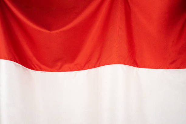Red and white Indonesian wavy flag background