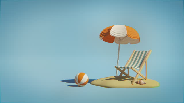 3d Beach Time To Travel Concept