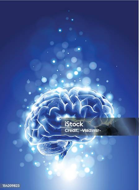 Cervello Sfondo Blu - Immagini vettoriali stock e altre immagini di Anatomia umana - Anatomia umana, Blu, Cervelletto