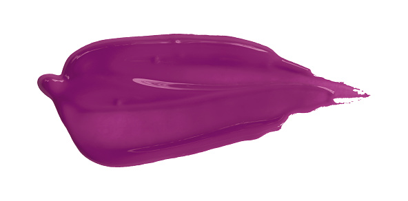 Purple paintbrush isolated on white background. Dark purple color.