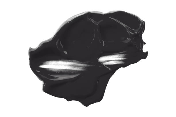 istock Black and gray brush strokes isolated on white background. Watercolor 1542101877