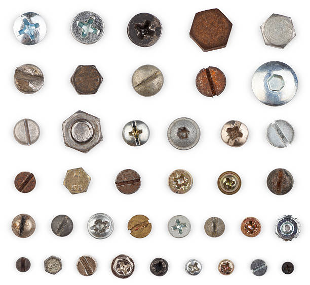 나사, 볼트 (클리핑 경로가 - metal metallic isolated screw 뉴스 사진 이미지