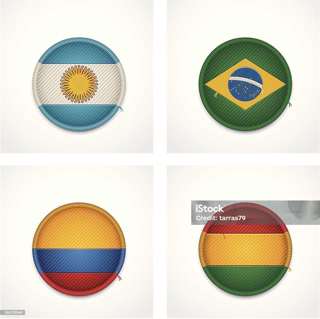 Bandeiras de países como textura de medalhas - Vetor de Argentina royalty-free
