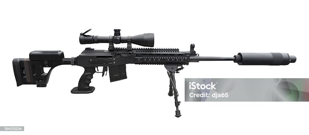 Machine gun con óptica señal en el trípode - Foto de stock de AK-47 libre de derechos