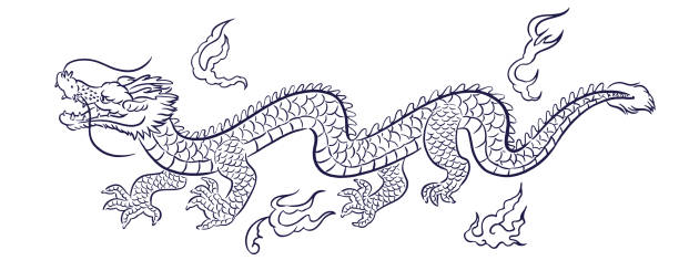 istock Hand-drawn brush stroke Year of the Dragon illustration 1542135970