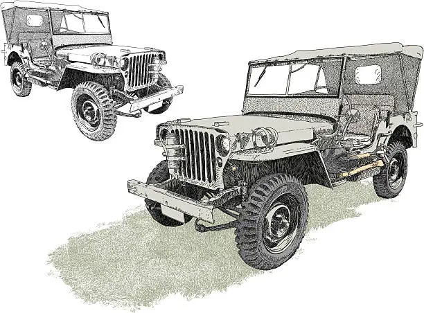 Vector illustration of Military 4x4