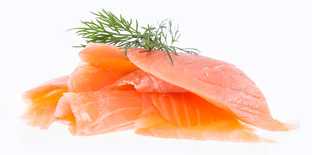 istock Heap of Salmon on white 154214636