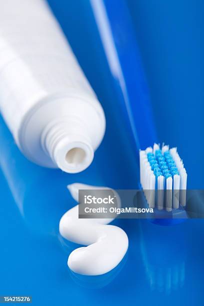 Toothbrush And Paste Stock Photo - Download Image Now - Blue, Body Care, Clean