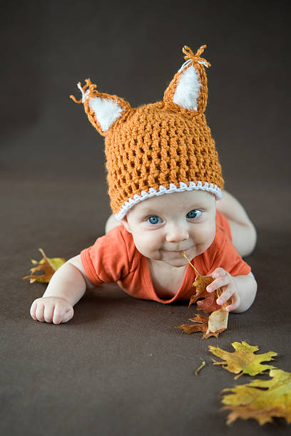 istock Baby girl in fox costume 154215382