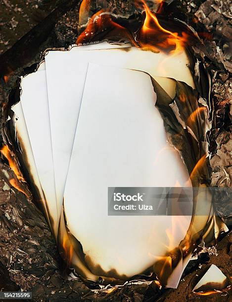 Burning Paper Stock Photo - Download Image Now - Paper, Burning, Fire - Natural Phenomenon