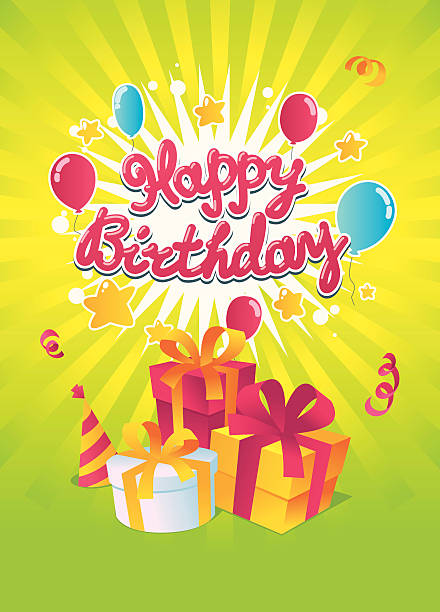 Happy Birthday vector card vector art illustration