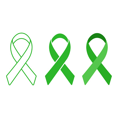 World Mental Health Day Ribbon Icon Set Vector Design.