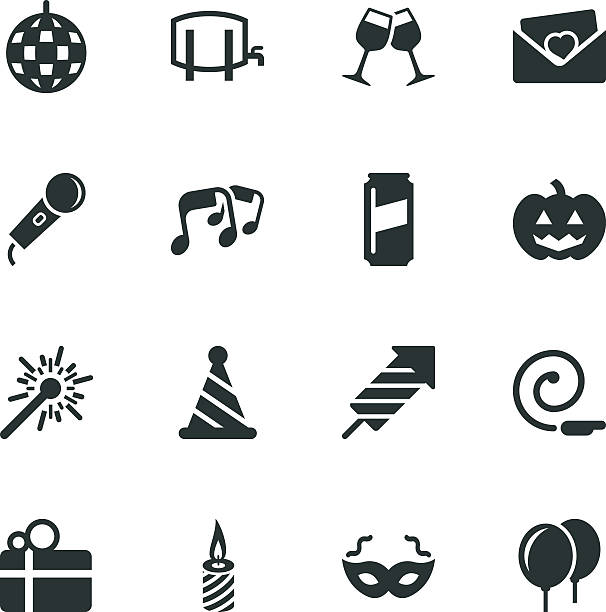 świętowanie sylwetka ikony - party hat silhouette symbol computer icon stock illustrations