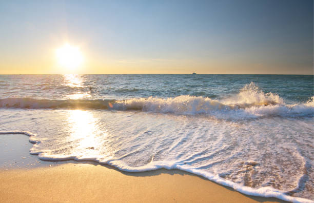 istock Beautiful beach shore seascape. 1542165262