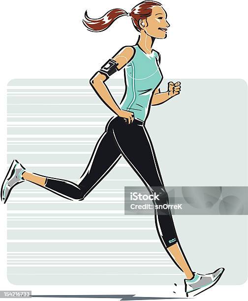 Vetores de Mulher Correndo e mais imagens de Correr - Correr, Fazer Cooper, Ilustração e Pintura