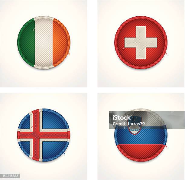 旗の国々ファブリックのバッジ - アイコンのベクターアート素材や画像を多数ご用意 - アイコン, アイコンセット, アイスランド