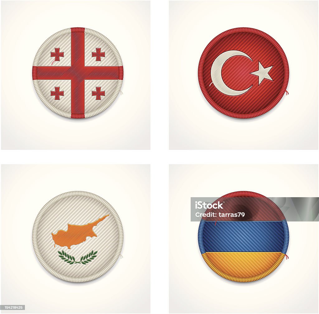 Bandiere di paesi come tessuto badge - arte vettoriale royalty-free di Armenia - Paese