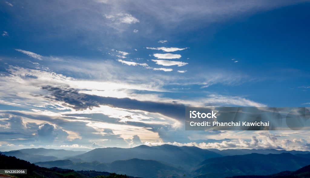 Evening sky and clouds at Doi Chang Air Vehicle Stock Photo Evening sky and clouds at Doi Chang Air Vehicle Stock Photo