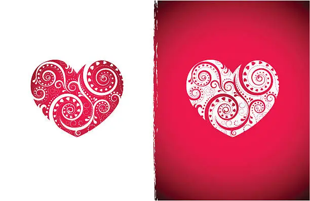 Vector illustration of Two hearts