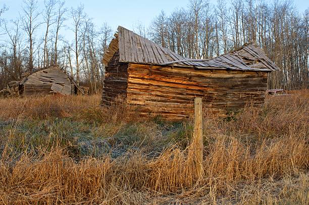 istock old abandoned farm building: collapsing shed and barn 154221870