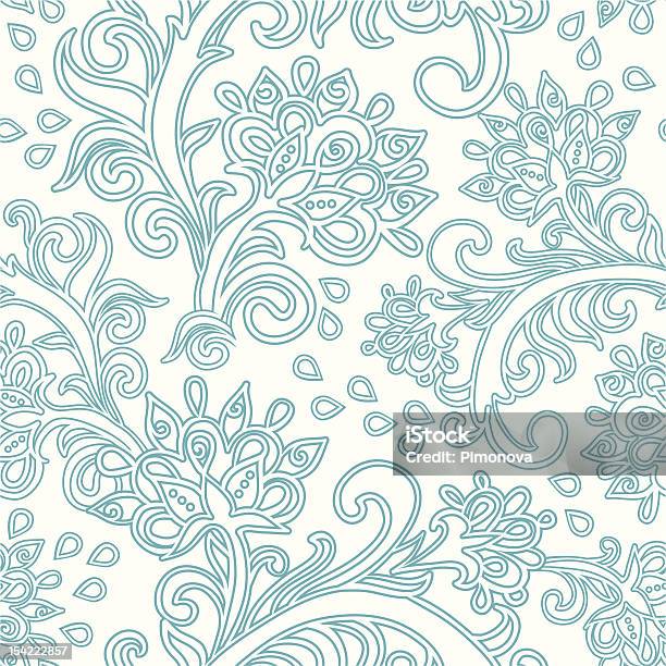 Ilustración de Floral Seamless Pattern y más Vectores Libres de Derechos de Acurrucado - Acurrucado, Elemento de diseño, Flor