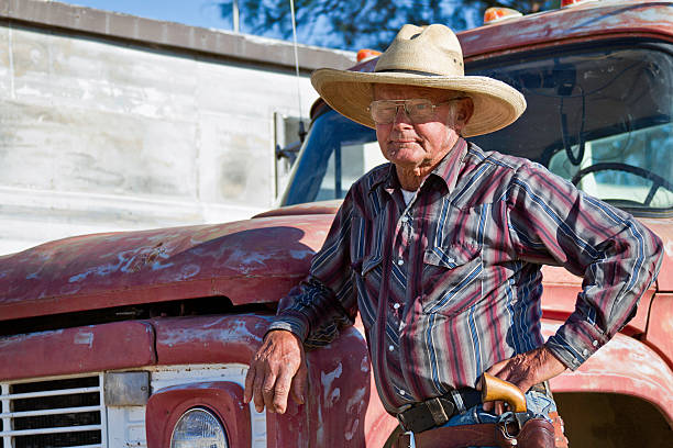 istock Old Cowboy and Truck 154222917
