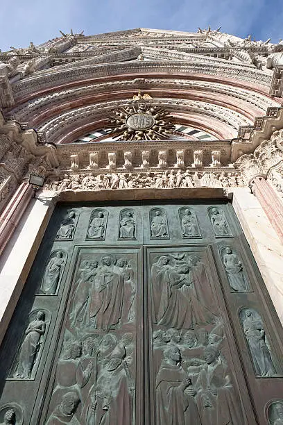 Photo of Main portal of Siena Cathedral, Tuscany, Italy