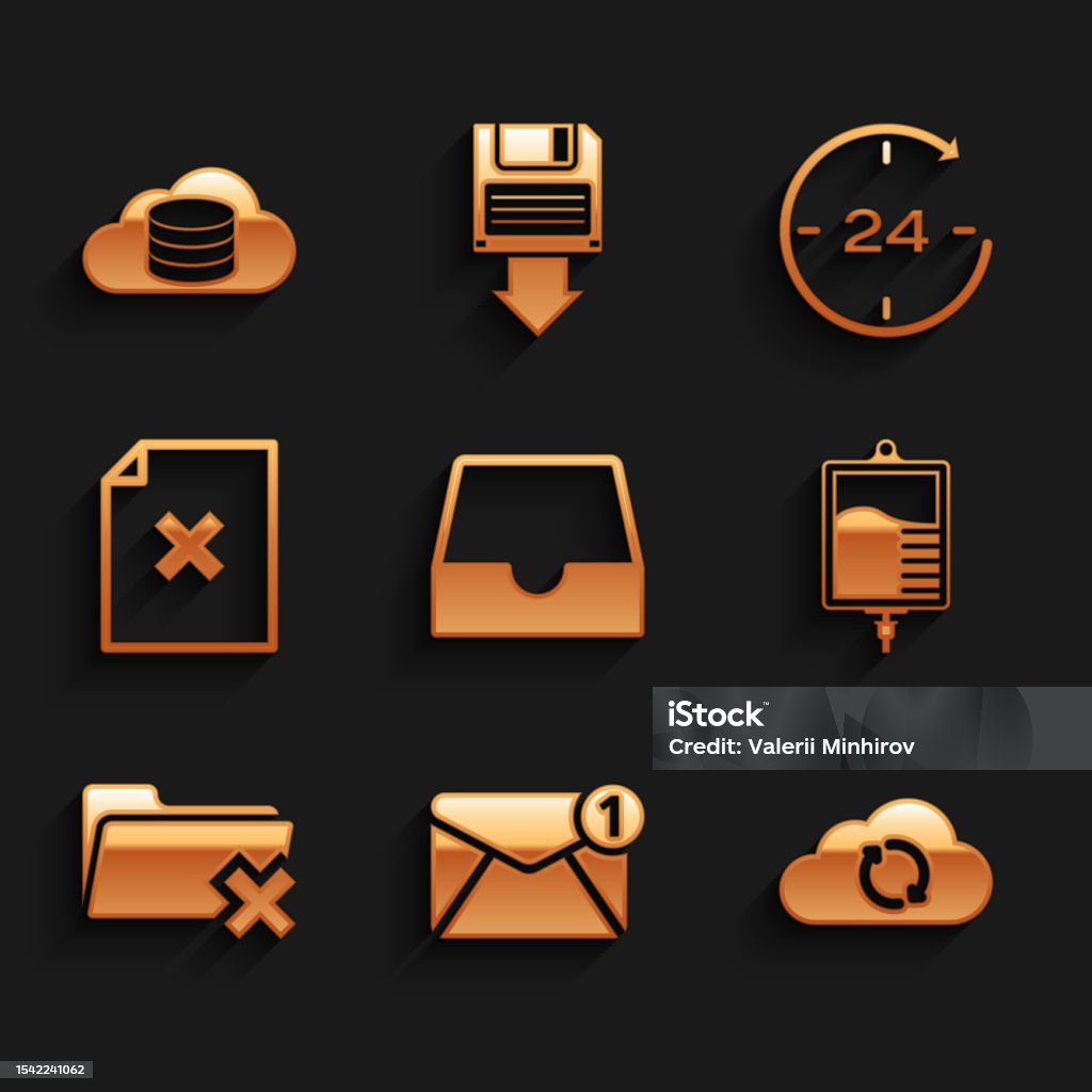 Set Social Media Inbox New Email Incoming Message Cloud Sync Refresh Iv ...
