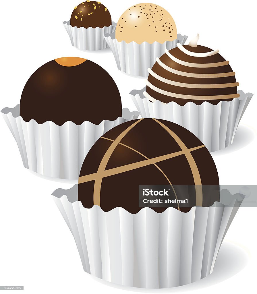 Schokolade Schokoladentrüffel - Lizenzfrei Kuchen und Süßwaren Vektorgrafik