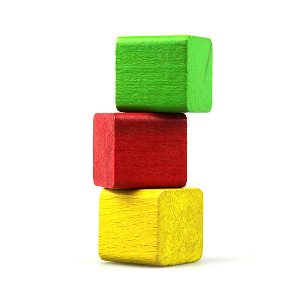 Wooden building blocks Building from wooden colourful childrens blocks green building blocks stock pictures, royalty-free photos & images